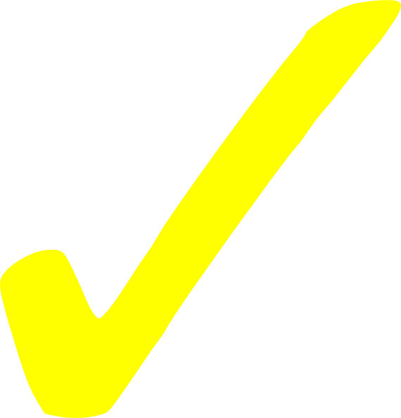 Transparent Yellow Checkmark Clip Art - Check Mark (570x594)