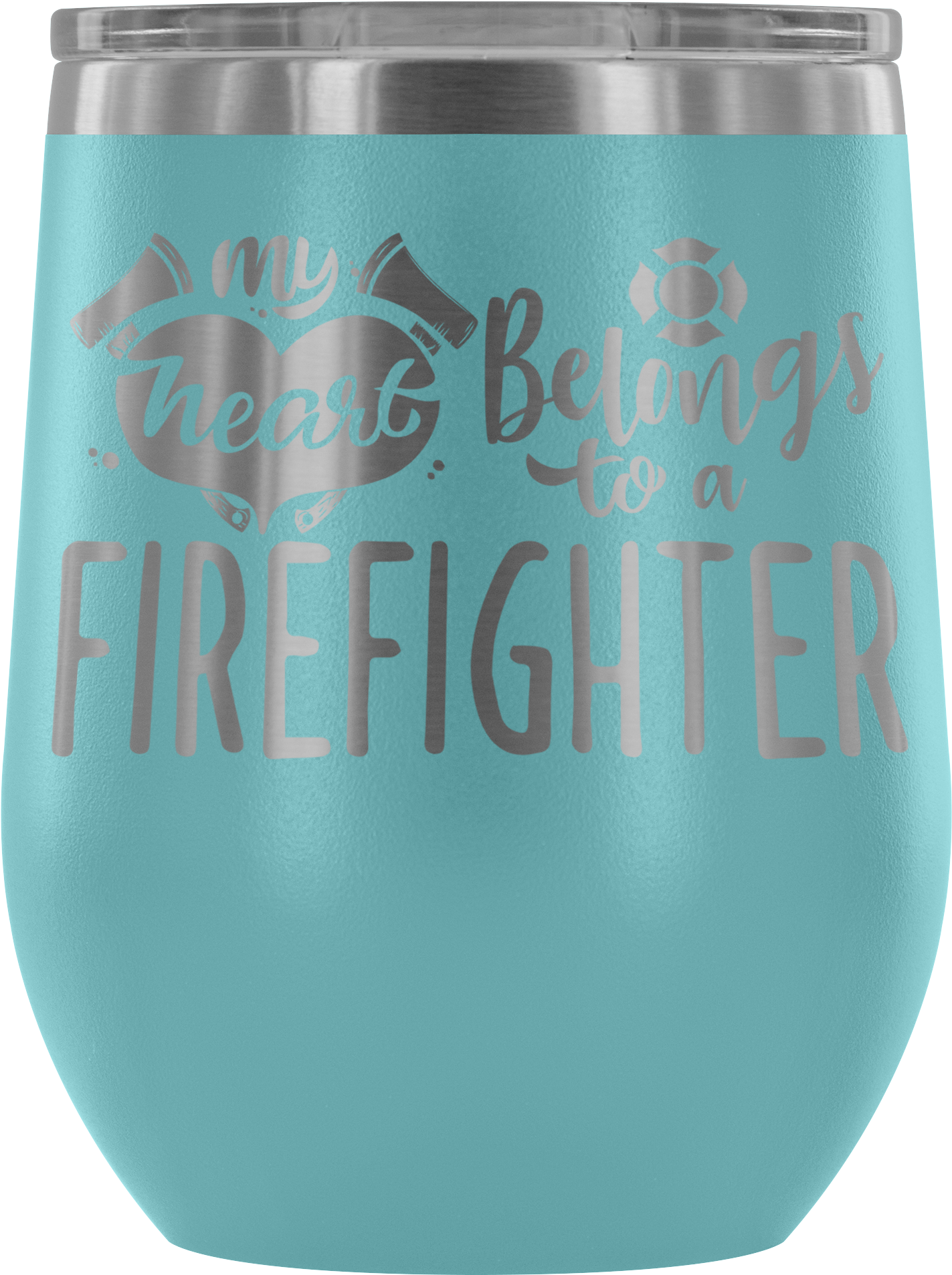My Heart Belong To A Firefighter Wine Tumbler - Tumbler (2000x2000)