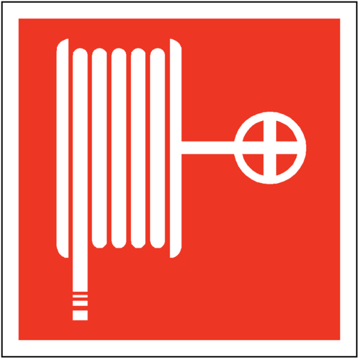 Fire Hose Reel Symbol Safety Sticker - Fire Hose Reel Label (600x600)