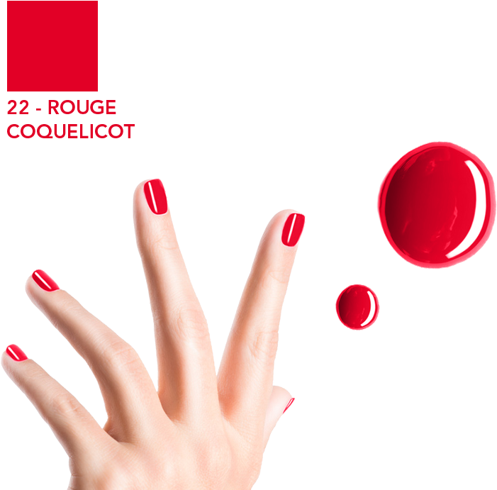 22 Rouge Coquelicot, 6ml - Female Nail Polish Hands (700x700)
