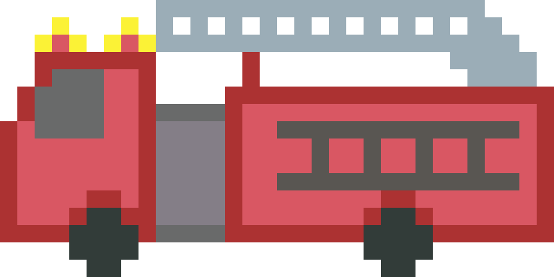 Pixel Fire Engine - Engine Pixel Art (680x340)