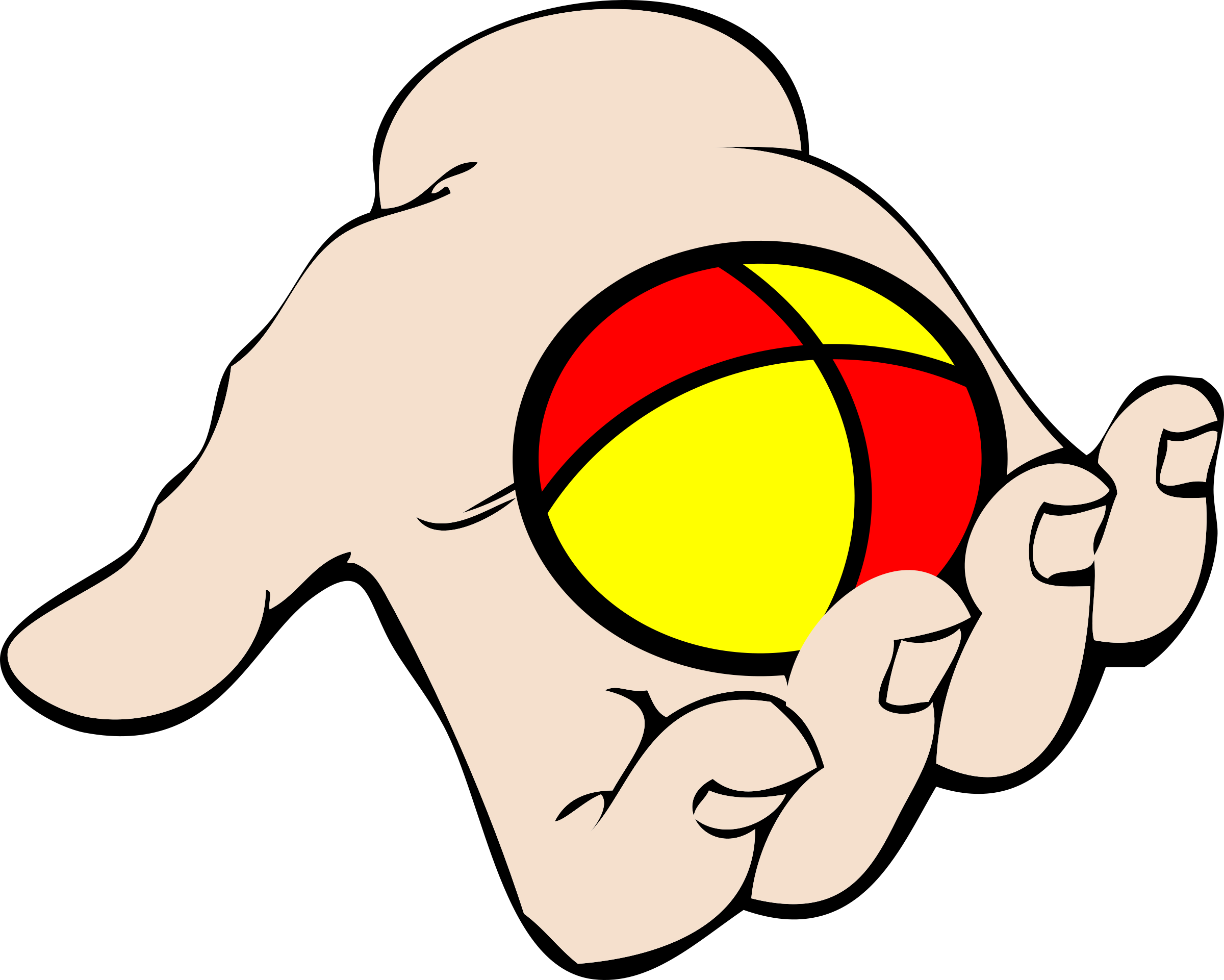 Free Hand With Juggling Ball - Ball In Hand Clipart (2400x1921)