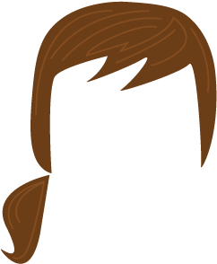 Laughing Girl Plate - Brown Hair Ponytail Clipart (432x432)