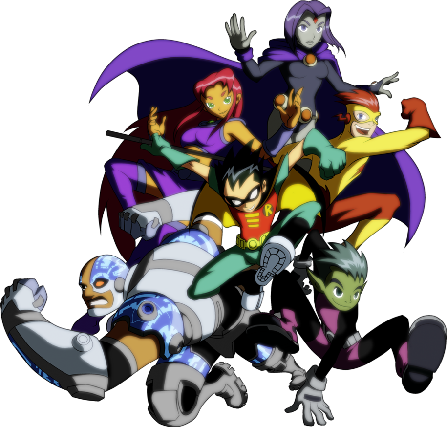Teen Titans By Arttoroartservices - Teen Titans Anime Version (915x874)