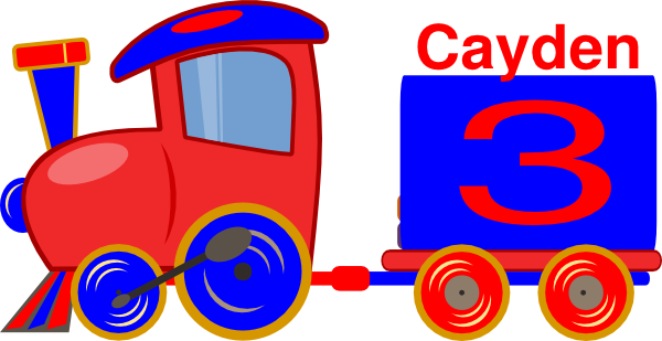 Loco Train Cayden Clip Art - Train Happy Birthday Clipart (600x309)