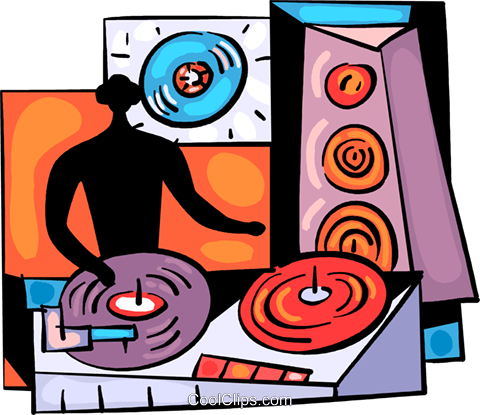 Disk Jockey Spinning His Records Royalty Free Vector - Disk Jockey Spinning His Records Royalty Free Vector (480x415)