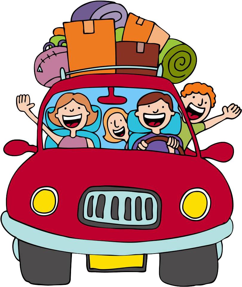 Vacation Road Trip Cartoon Clip Art - Clipart Vacation (1000x1000)