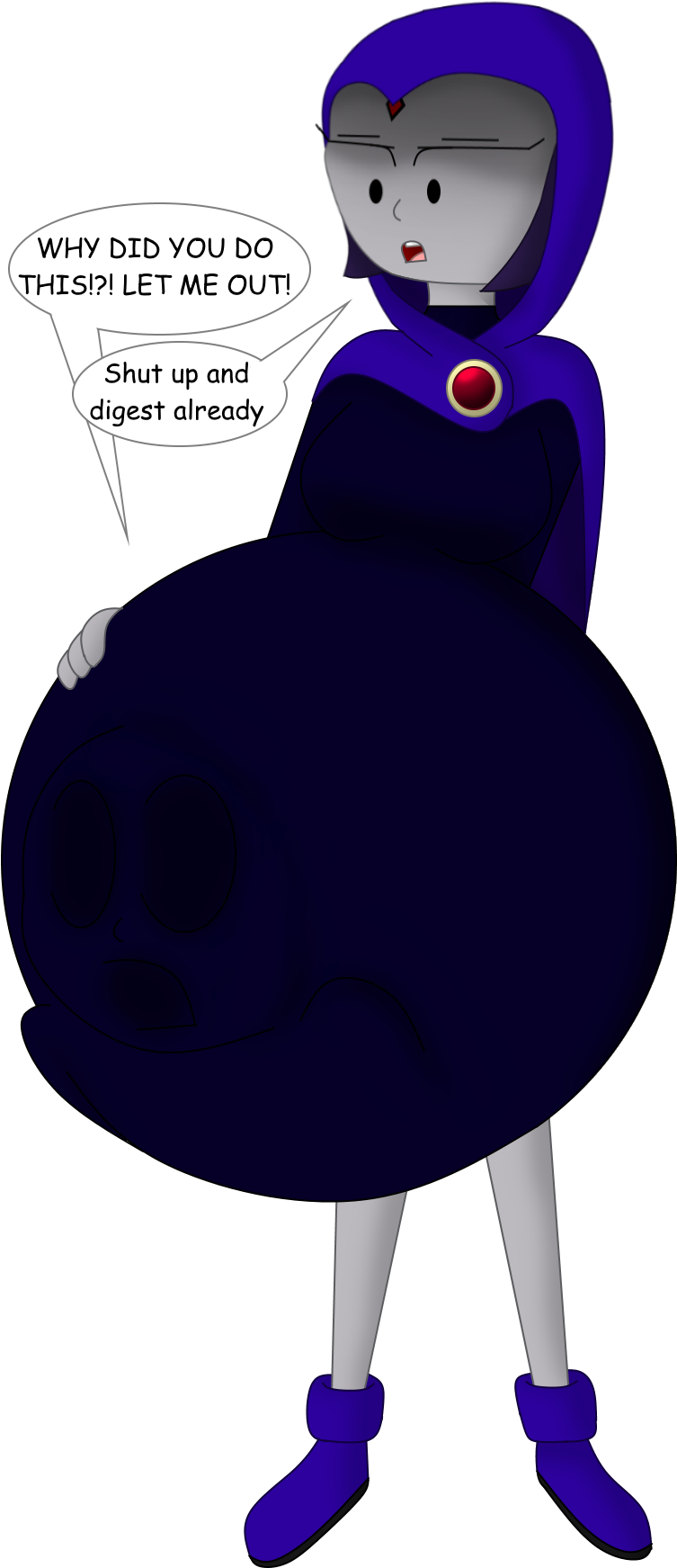 Raven Ate Beast Boy By Girlsvoreboys - Raven Beastboy Teen Titans Art (760x1759)