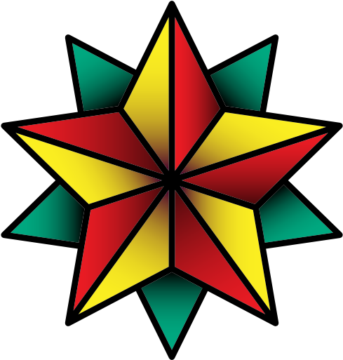 Old School, Star, Hipster, Tattoo - Circle (512x512)