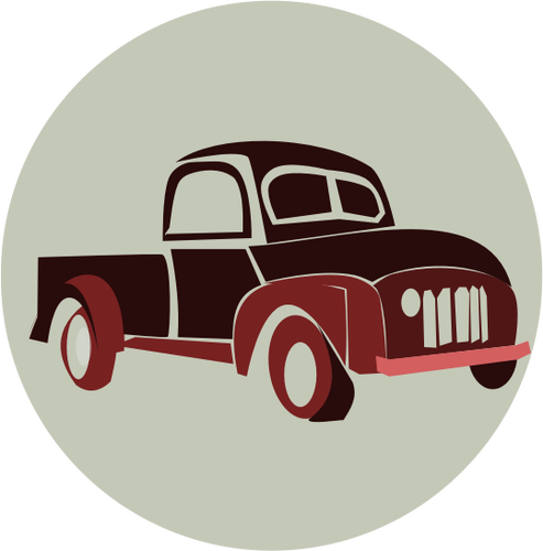 Vector Clip Art Of Classic Retro Style Truck - Red Truck Vector Vintage Red (493x500)