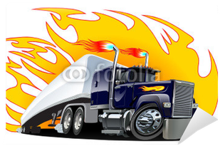 Vector Cartoon Semi Truck - Semi Truck Clipart (400x400)
