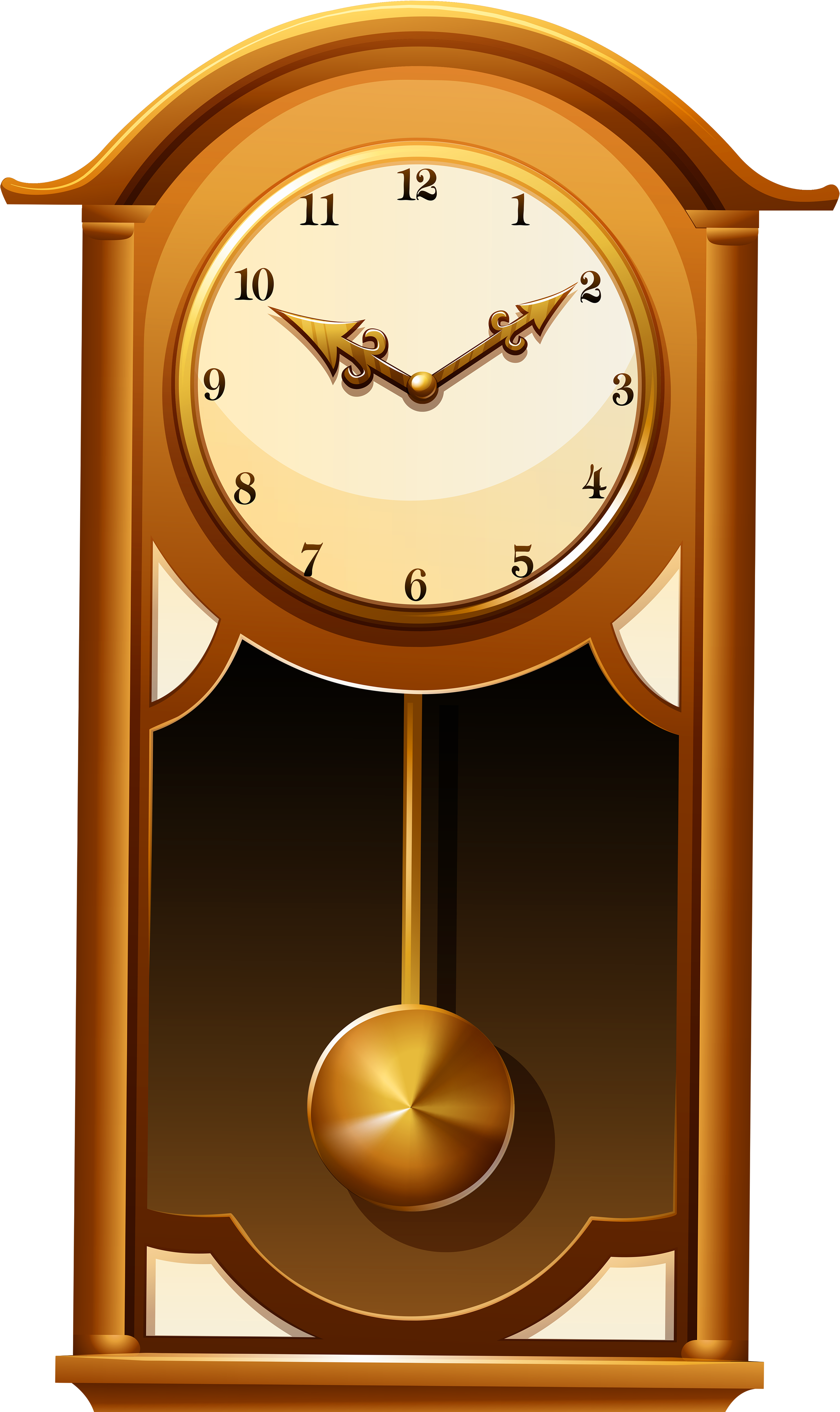 Antique Wall Clock Png Clip Art - Black Wall Clock Png (3129x5038)