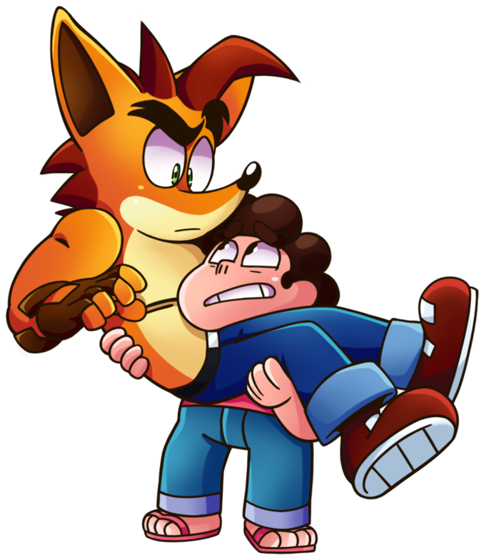 Crash And Steven By 8 Bit Britt - Cartoon (751x1064)