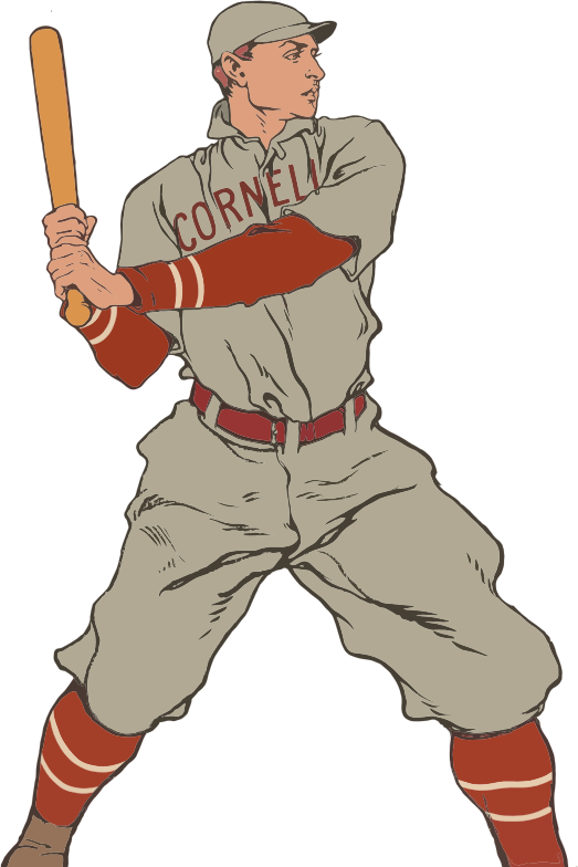 Free Vintage Baseball Player Clip Art - Vintage Baseball Player Clipart (523x784)