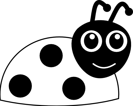 Ladybug Lady Bug Clip Art Clipart 2 Image - Cartoon Ladybug Black And White (555x440)