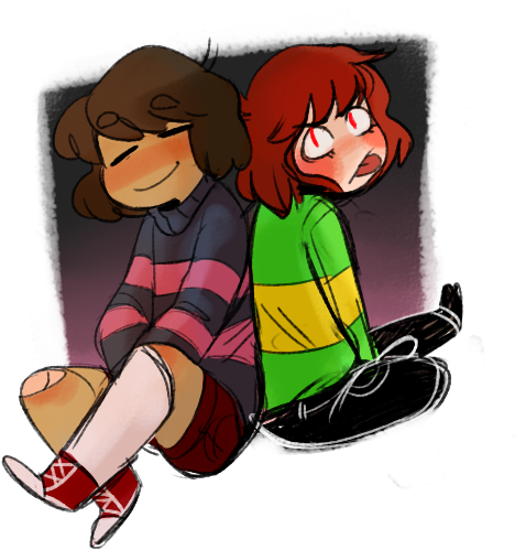 Frisk And Chara Transparent (498x581)