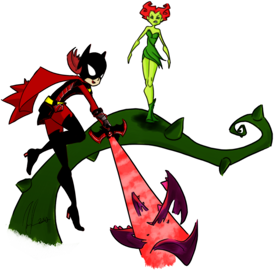 Blaster Batgirl Vs Poison Ivy By Travistruant - Batgirl (900x887)
