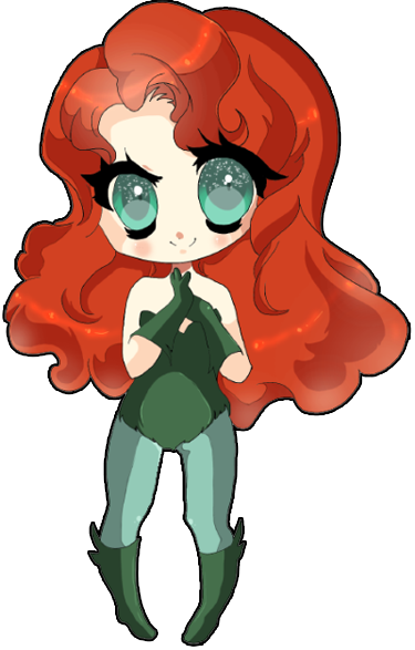 Chibi Poison Ivy By Yukibean - Poison Ivy Drawing Chibi (375x587)