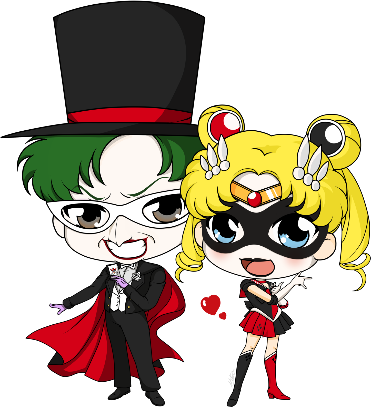 Sailor Quinn By Mibu No Ookami - Harley Quinn Sailor Moon Crossover (1600x1727)