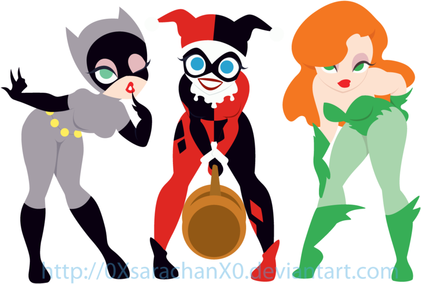 Gotham City Sirens By 0xsarachanx0 - Harley Quinn Necklace Batman Emo Scene Dc Joker Gun (900x582)
