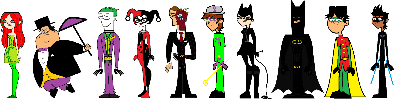 Total Drama Dc Heroes And Villains By Tdgirlsfanforever - Cartoon (1638x445)