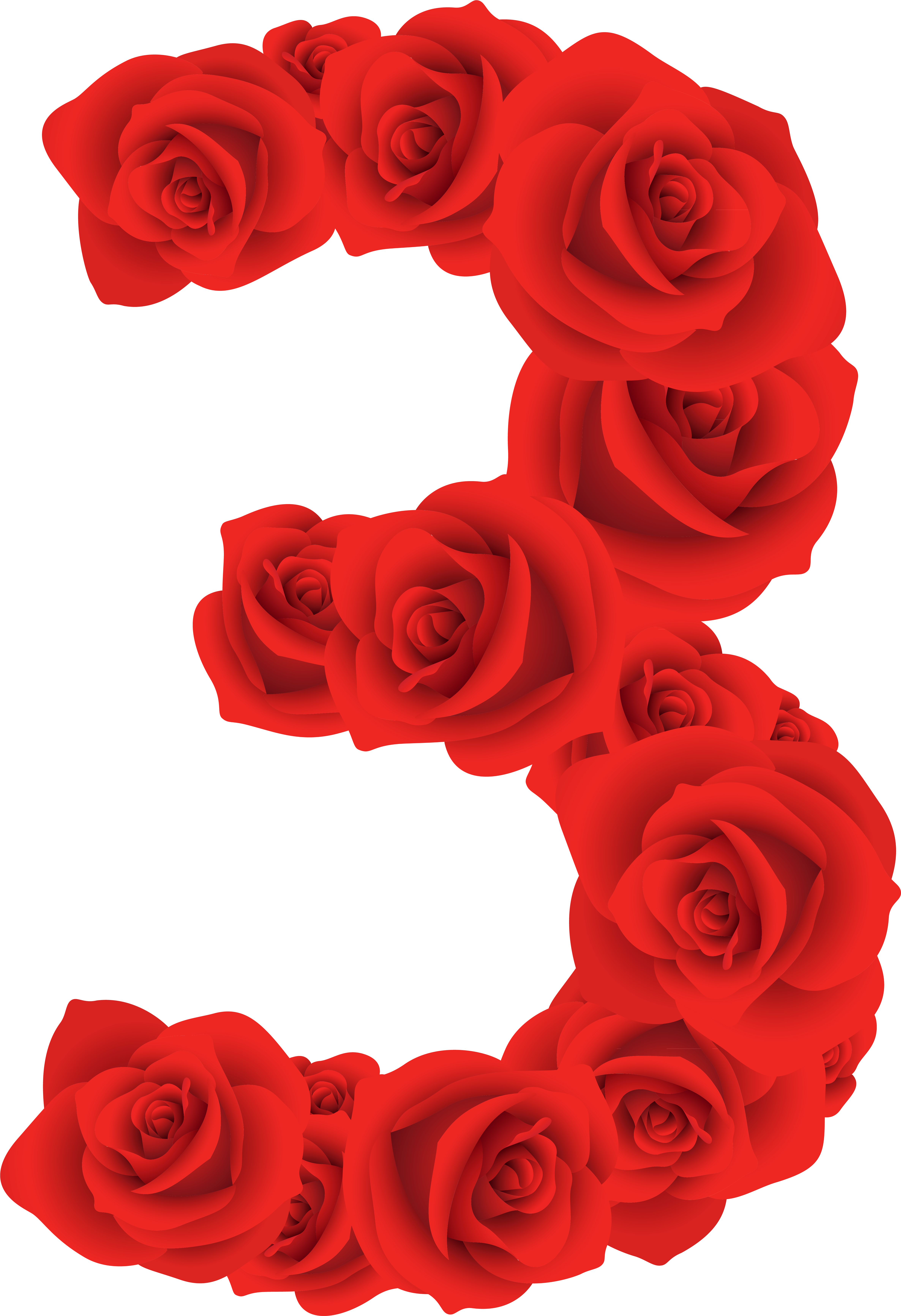 Clipart Images, Red Roses, Numbers, Third, Empire, - Clip Art (4944x7165)