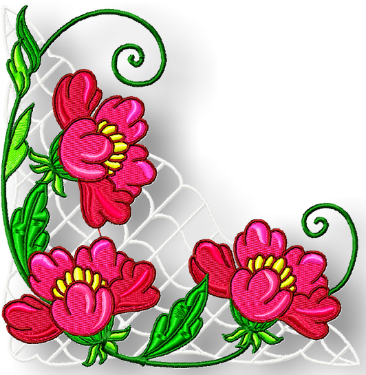 Flower Corners Borders And More - Corner Border Flower Design (550x550)