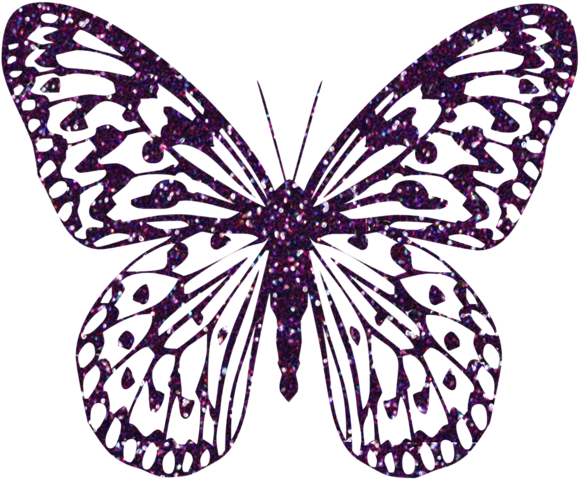 Purple Decorative Butterfly Png Clipart Image - Purple Butterfly Transparent Png (600x541)