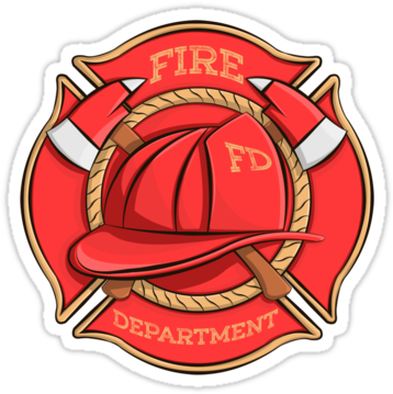 Firefighter's Badge Stickers By Anmgoug On Redbubble - Firefighter Badge Round Ornament (375x360)