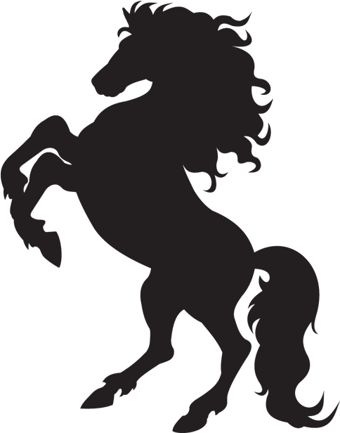 Rearing Horse Clipart - Rearing Horse Silhouette Vector (529x615)