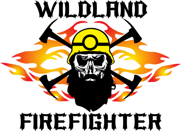 Wildland Firefighter Flames And Skull With Beard Decal - Wildland Firefighter Clip Art (599x432)
