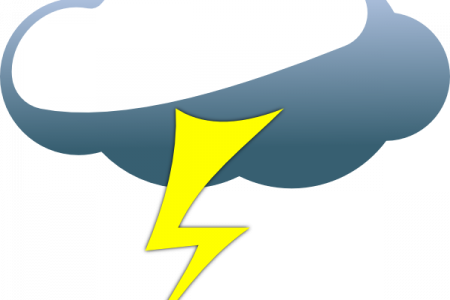 Lightning Clipart For Kid - フリー イラスト 雷 (450x300)