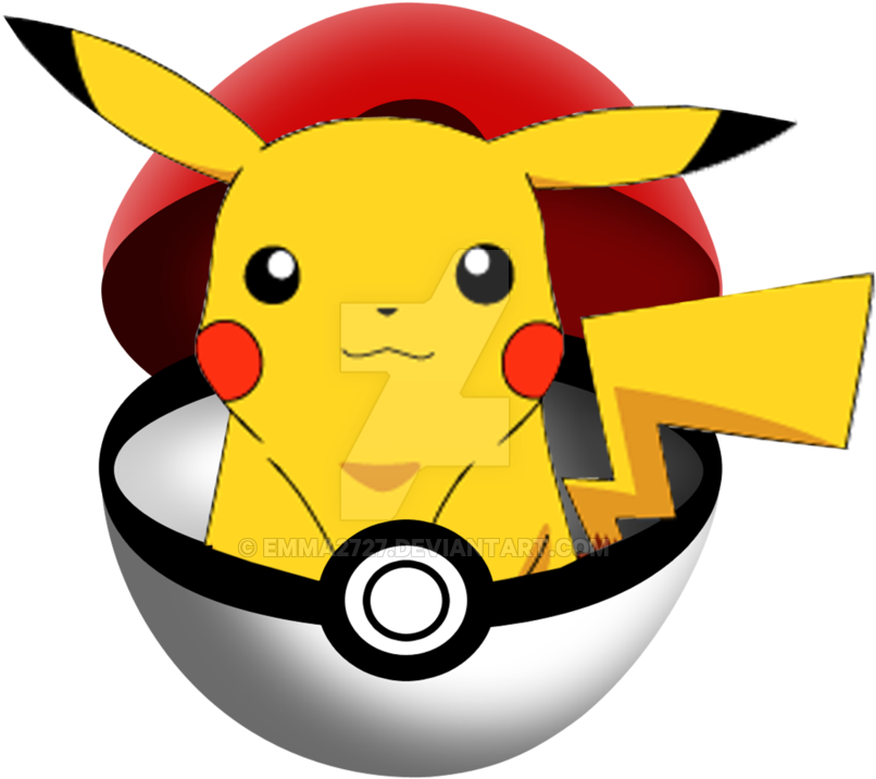 Pikachu Clipart Pokemon Ball - Pokemon Ball With Pikachu (900x754)