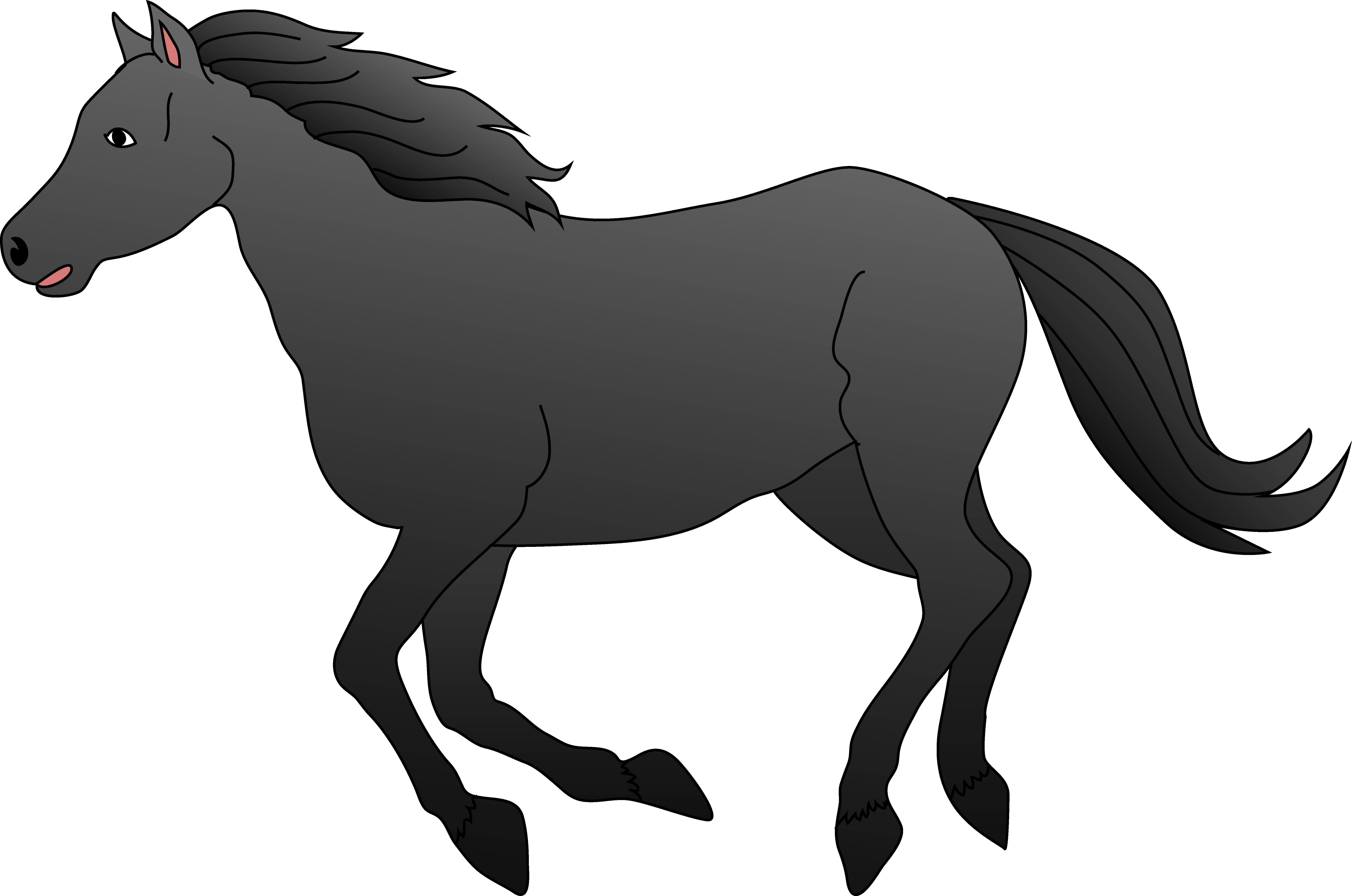 Black Horse Clipart - Black Horse Clipart (6680x4427)