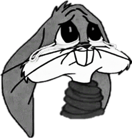 Sad Bugsbunny Blackandwhite Depressed Tears - But I Love You Bugs Bunny (452x471)