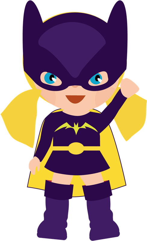 Batgirl Superboy - Superheroes Boys And Girls - Edible Cupcake Toppers (500x822)