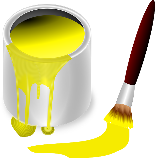Paint Pot, Pot, Color, Bucket, Painting, Paint Brush - Yellow Paint Bucket Clipart (708x720)