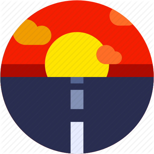 Highway Clipart Circle Road - Sky (512x512)