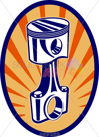 Stock Illustration Of Retro Cartoon Drawing Of Piston - Hot Cars: Volume 4 (340x471)