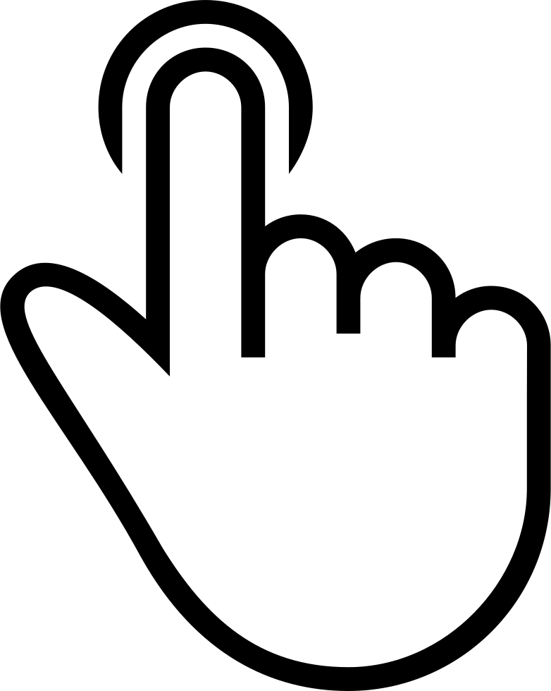 One Finger Tap Outlined Symbol Of A Hand Comments - 指 タップ (782x980)