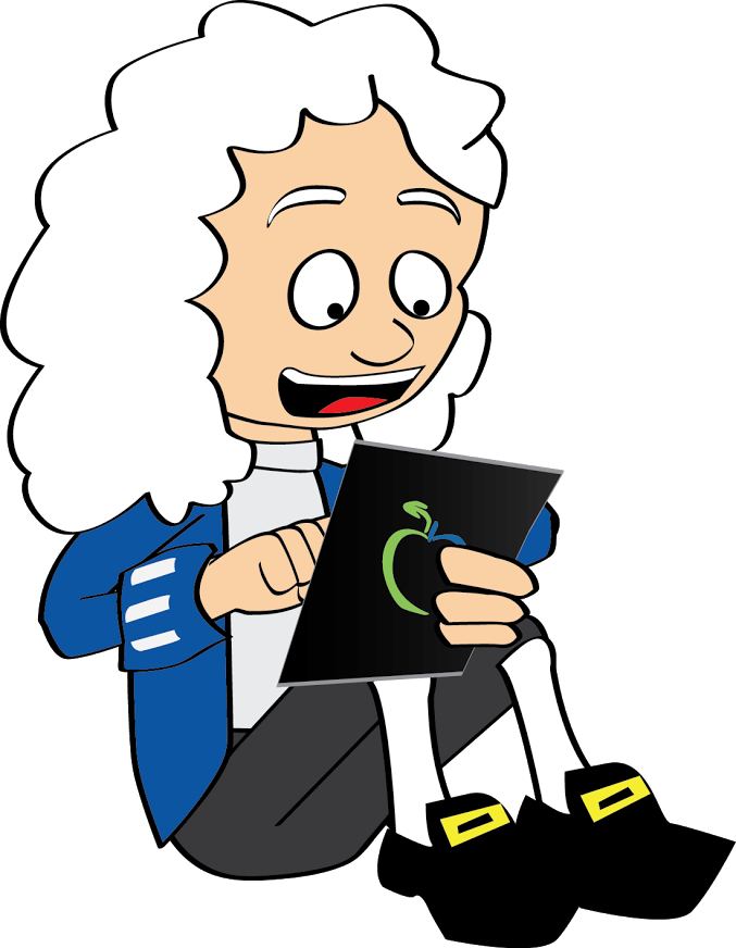 Sir Isaac N Greenapple Campus Newton - Cartoon (677x872)