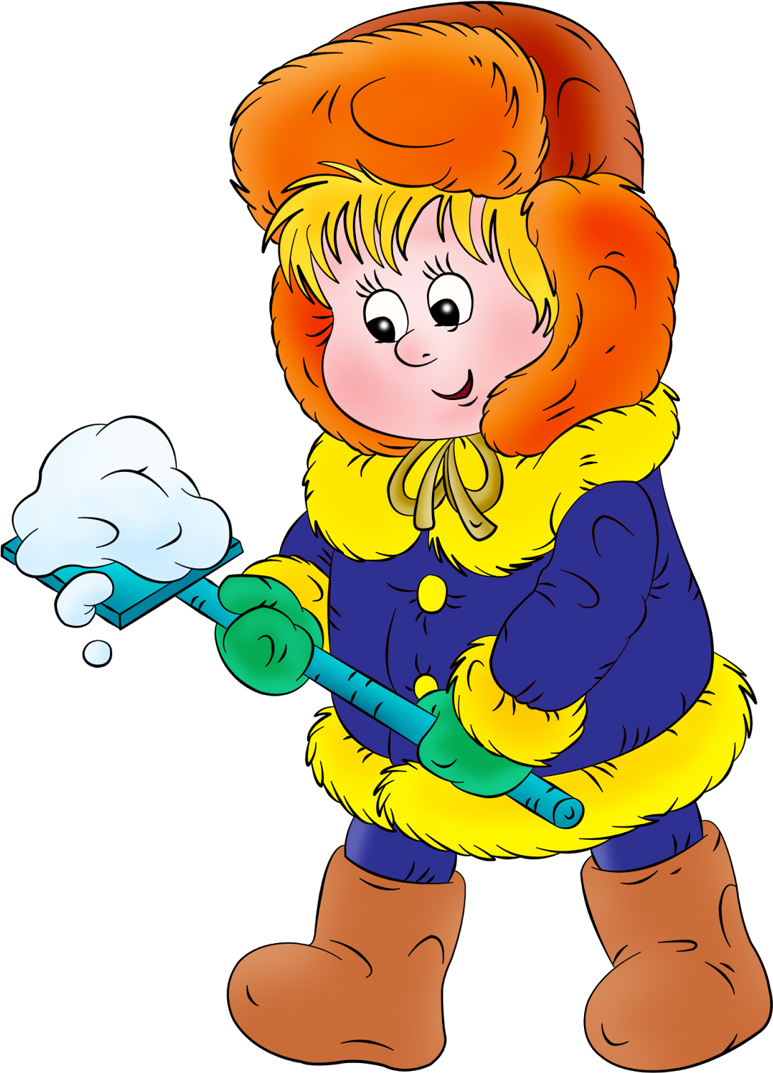 Дети Копают Снег (1600x1600)