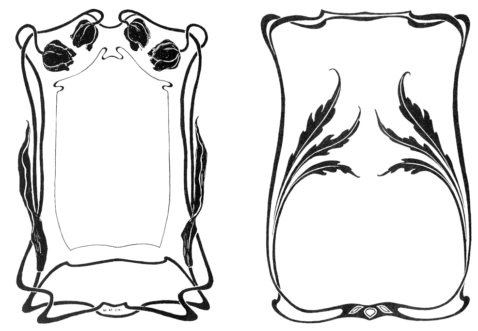 Art Nouveau Borders 1 - Art Nouveau Border Png (1000x682)