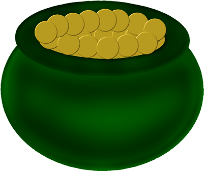 Green Pot Of Gold Picture Clipart - Gold - (411x349) Png Clipart Download