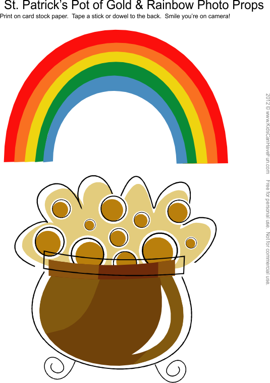 Patrick's Day Pot Of Gold & Rainbow Photo Booth Props - Patrick's Day Pot Of Gold & Rainbow Photo Booth Props (535x758)