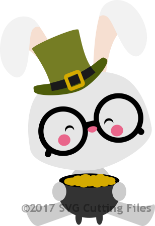 Chibi Bunny Holding Pot Of Gold - Chibi Bunny Holding Pot Of Gold (308x450)