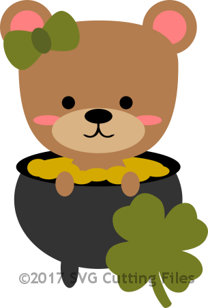Chibi Bear In Pot Of Gold - Gold (305x450)