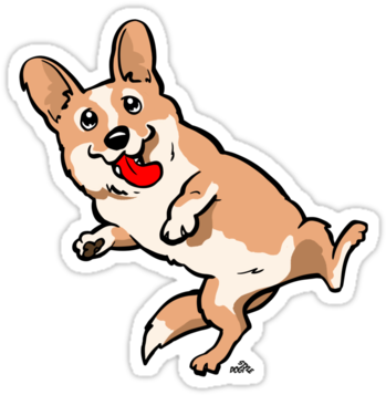 Corgi Stickers > - Corgi Coloring Pages (375x360)