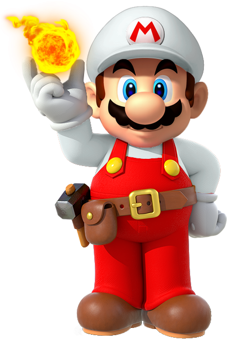 Fire Mario With Fireball By Banjo2015 - Super Mario Maker Party (472x690)
