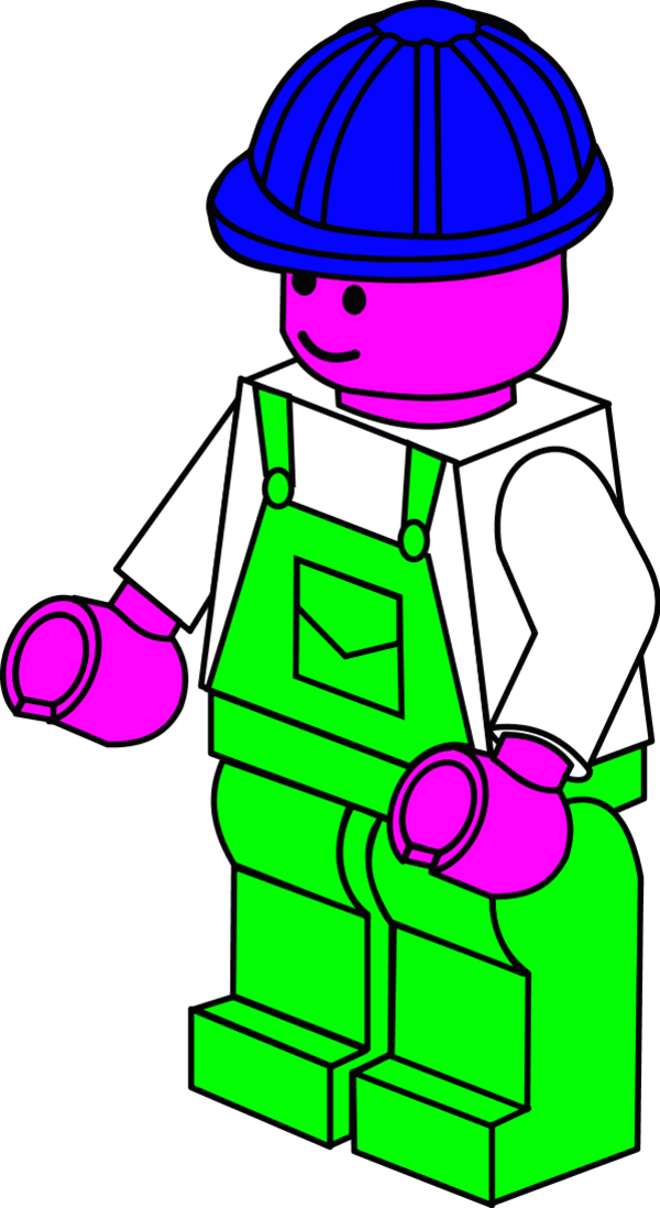 Lego Town Worker - Lego Clipart (600x1098)